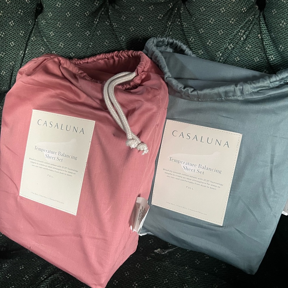 Casaluna Temperature Balancing ONLY Flat Sheet Set (nothing else)- Rose and Teal